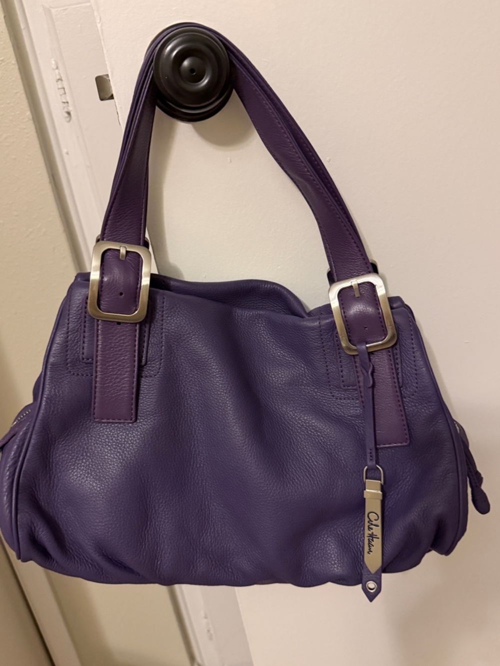 Cole Haan Triple Zip Satchel Leather Bag